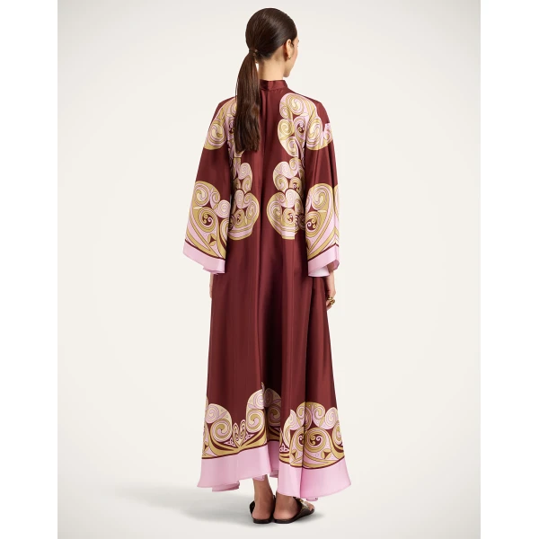 La Double J Magnifico Dress in Kells Swirl Placée Burgundy, view 3