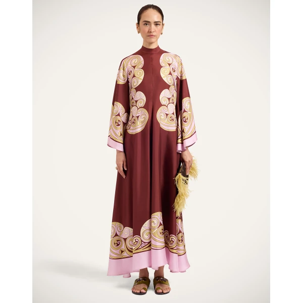 La Double J Magnifico Dress in Kells Swirl Placée Burgundy, view 6
