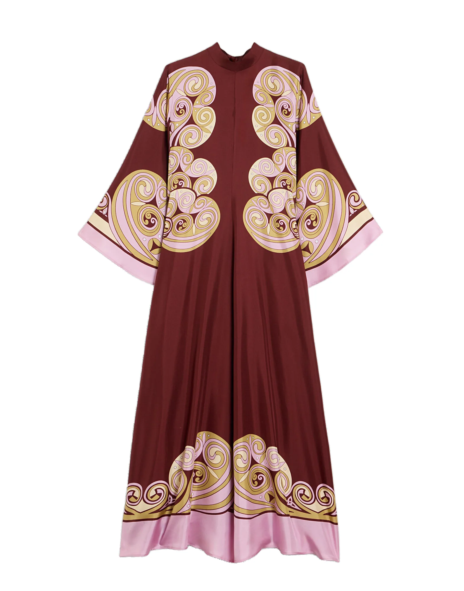 La DoubleJ Magnifico Dress in Kells Swirl Placée Burgundy - Dresses - Milanese Maximalist Fashion at Luxury Shoes La Double J Magnifico Dress in Kells Swirl Placée Burgundy