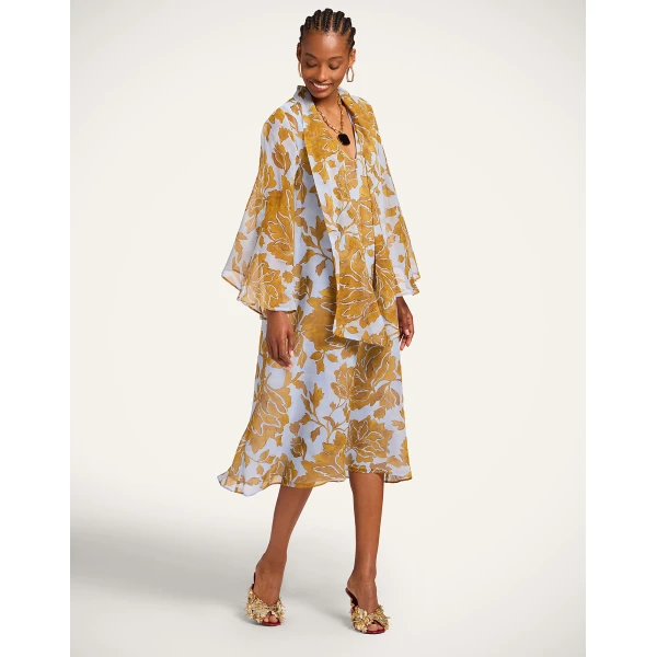 La Double J Magnifico Midi Dress in Tangle Light Blue, view 2