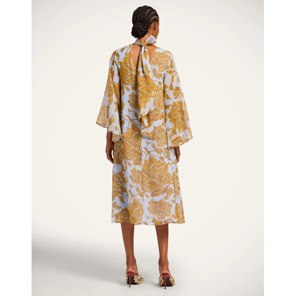 La Double J Magnifico Midi Dress in Tangle Light Blue, view 3