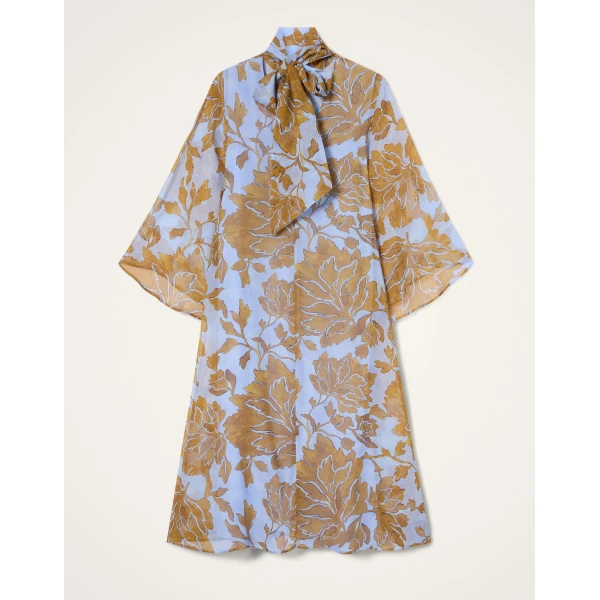 La Double J Magnifico Midi Dress in Tangle Light Blue, view 5