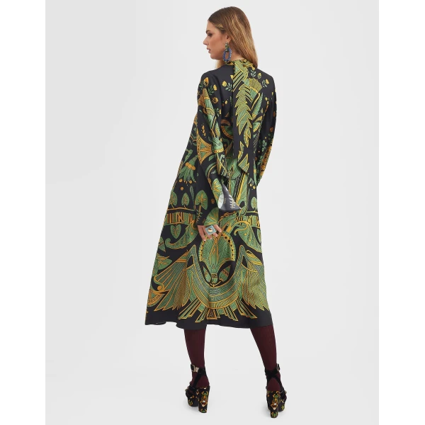 La Double J Magnifico Midi Dress in The Nile Placée Black, view 6