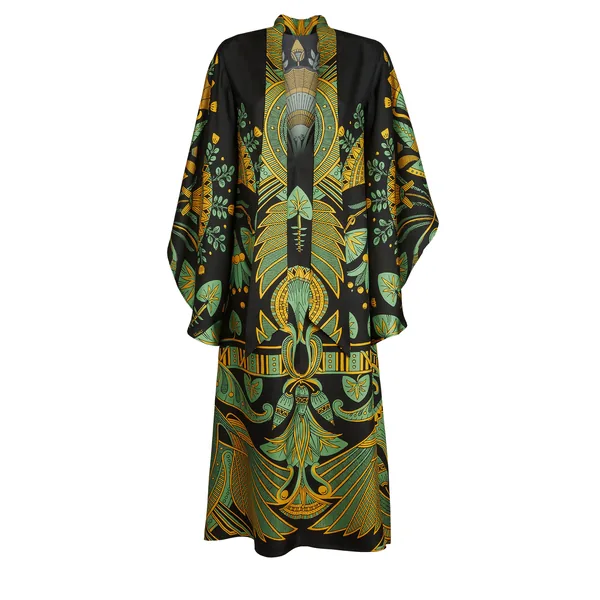 La Double J Magnifico Midi Dress in The Nile Placée Black