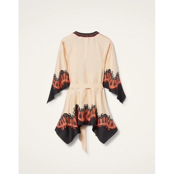 La Double J Malibu Mini Dress in Pacific Placée Dark Orange, view 6