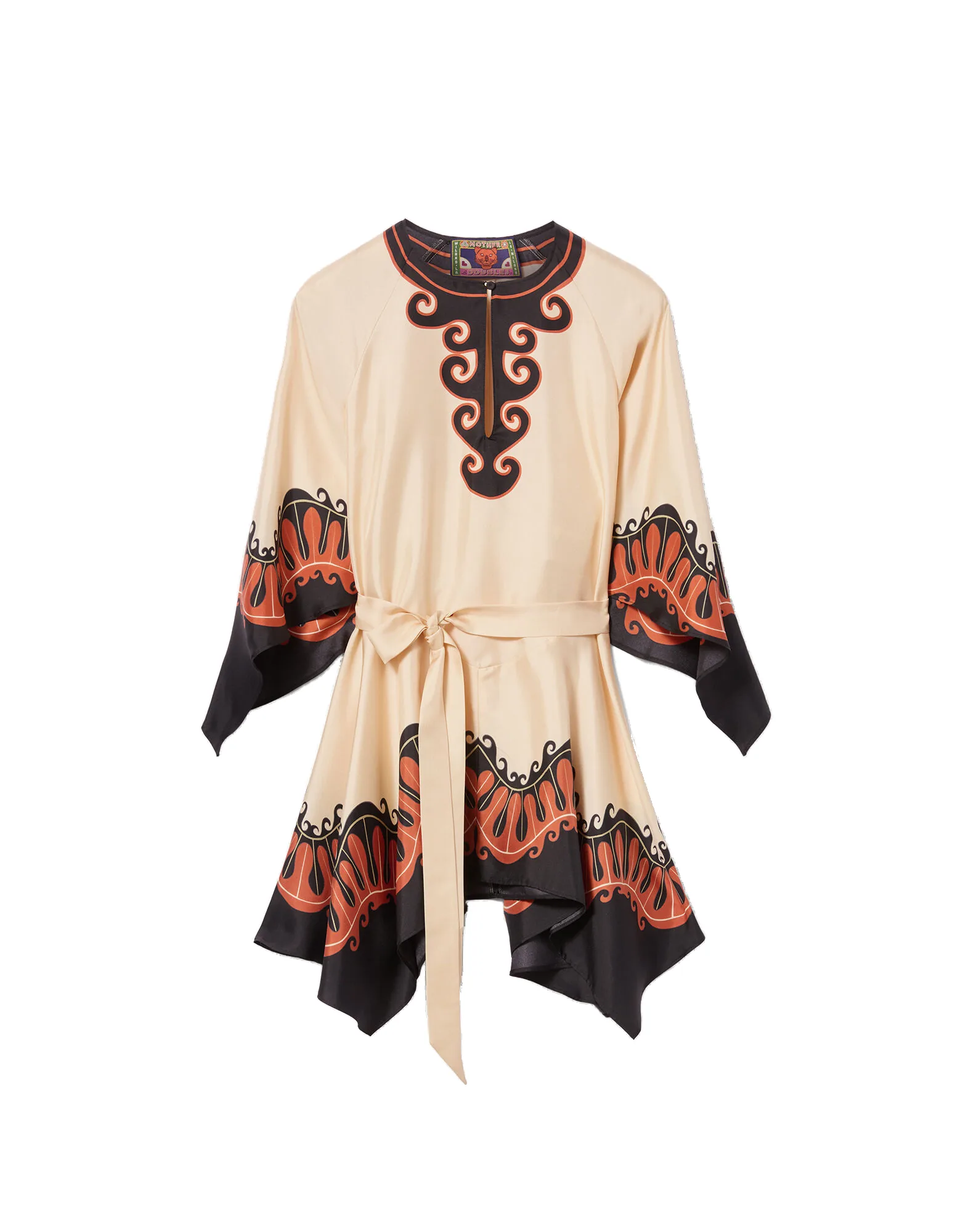 La DoubleJ Malibu Mini Dress in Pacific Placée Dark Orange - Dresses - Milanese Maximalist Fashion at Luxury Shoes La Double J Malibu Mini Dress in Pacific Placée Dark Orange