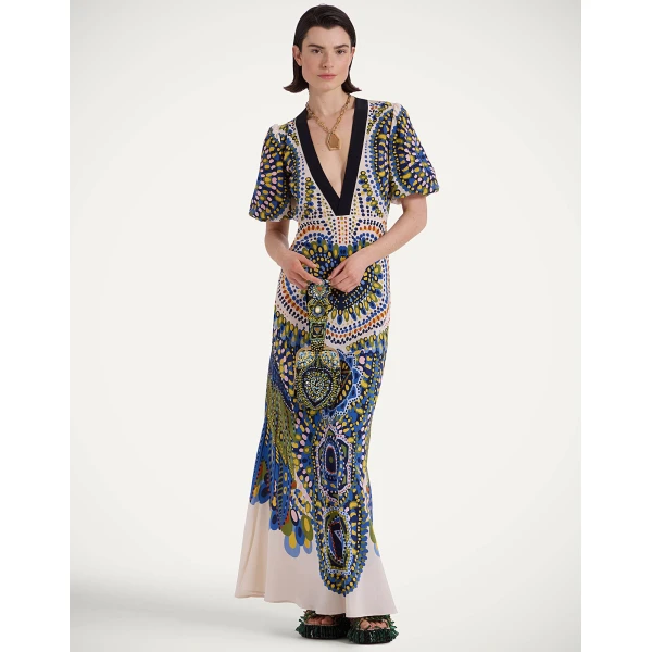 La Double J Marlene Dress in Chakra Placée Multicolor, view 2