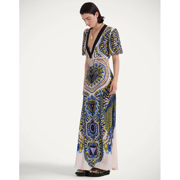 La Double J Marlene Dress in Chakra Placée Multicolor, view 4