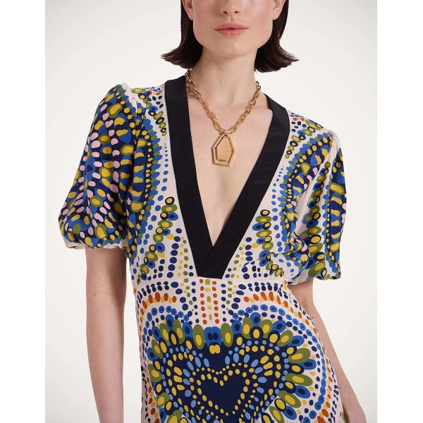 La Double J Marlene Dress in Chakra Placée Multicolor, view 5