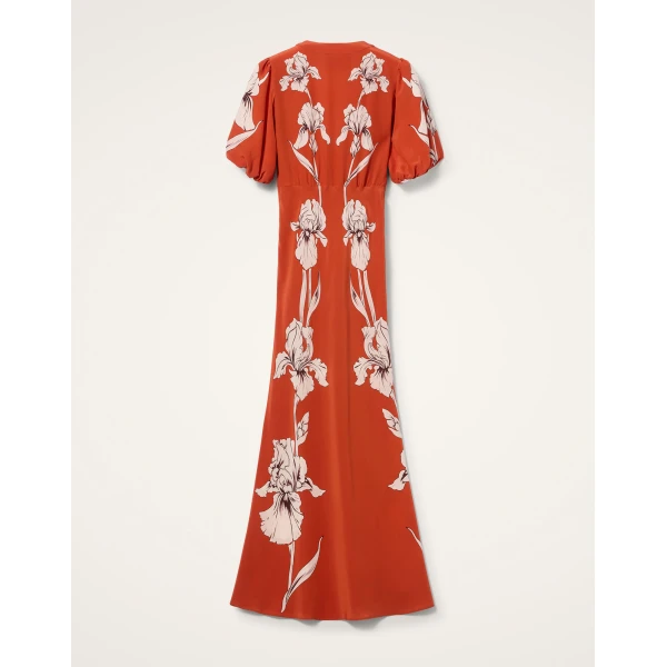 La Double J Marlene Dress in Iris Placée Dark Orange, view 6