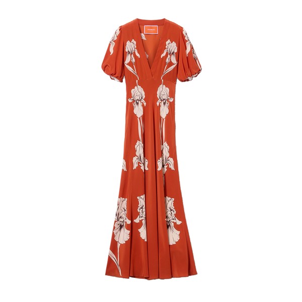 La Double J Marlene Dress in Iris Placée Dark Orange