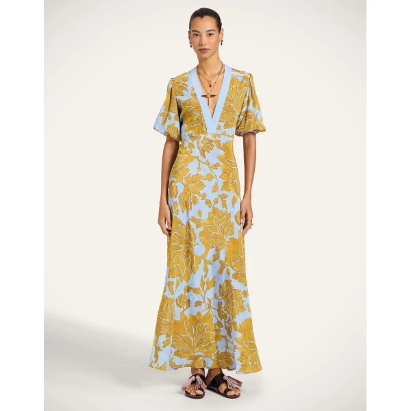 La Double J Marlene Dress in Tangle Light Blue, view 2