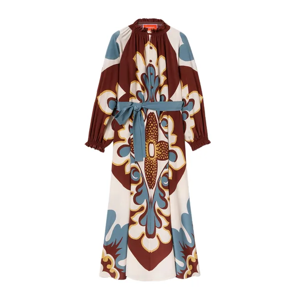 La Double J Midi Cerere Shirt Dress in Palazzo Placée Chocolate
