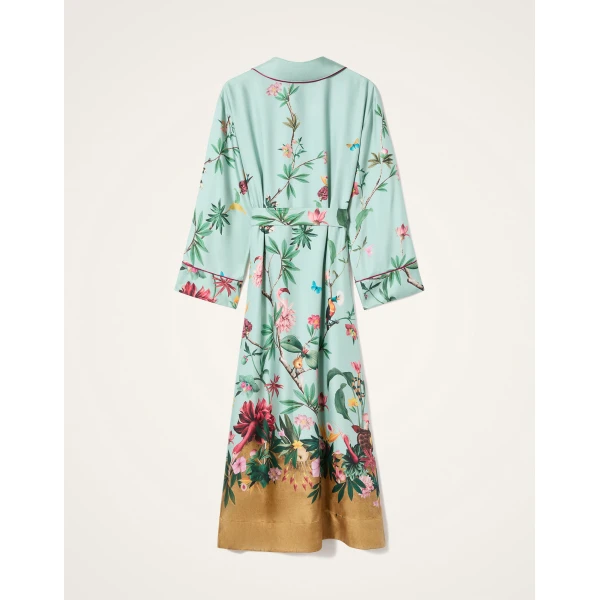 La Double J Midnight Dress in Zooflora Placée Light Blue, view 6