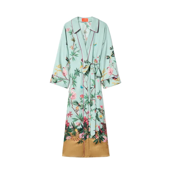 La Double J Midnight Dress in Zooflora Placée Light Blue