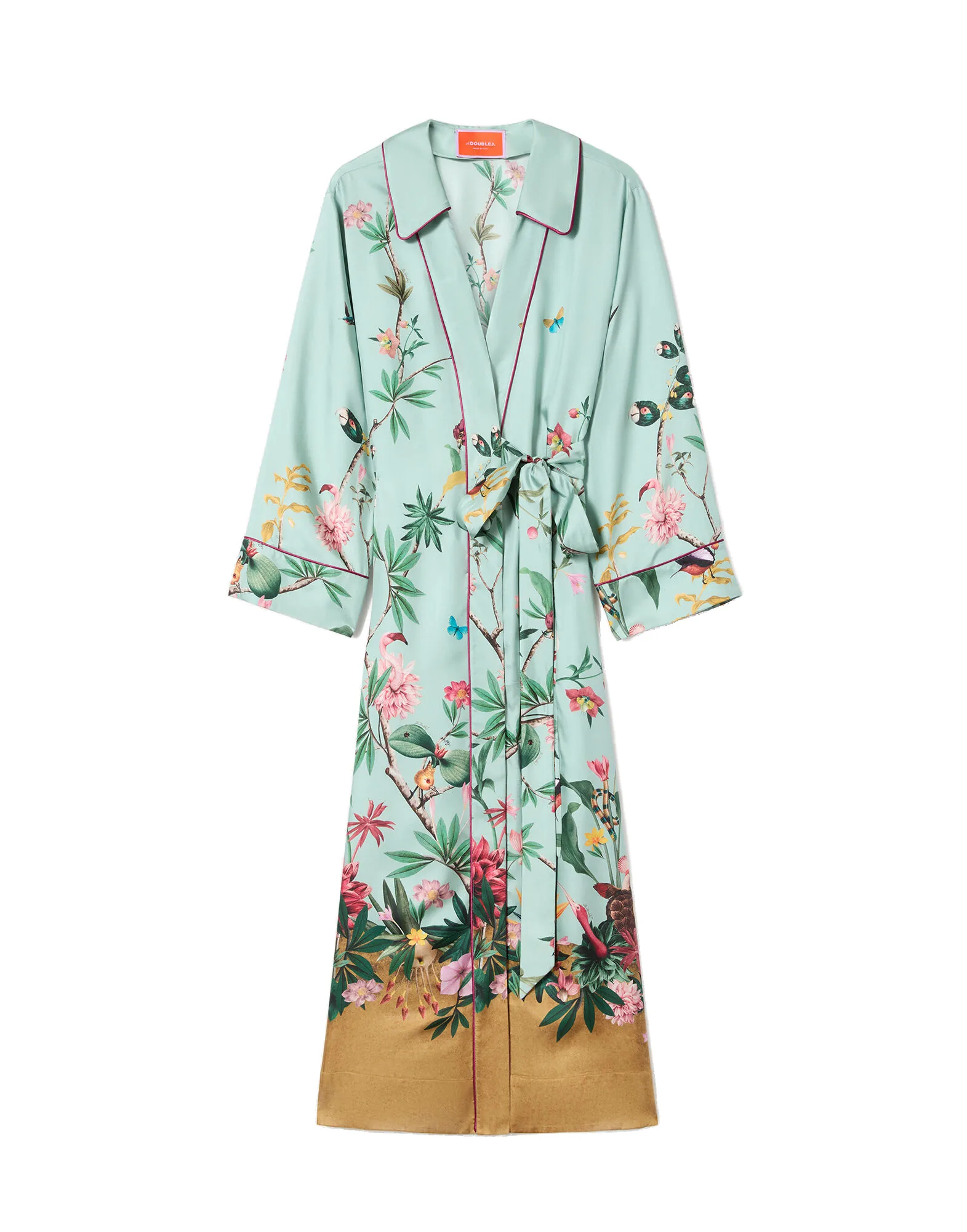 La DoubleJ Midnight Dress in Zooflora Placée Light Blue - Dresses - Milanese Maximalist Fashion at Luxury Shoes La Double J Midnight Dress in Zooflora Placée Light Blue