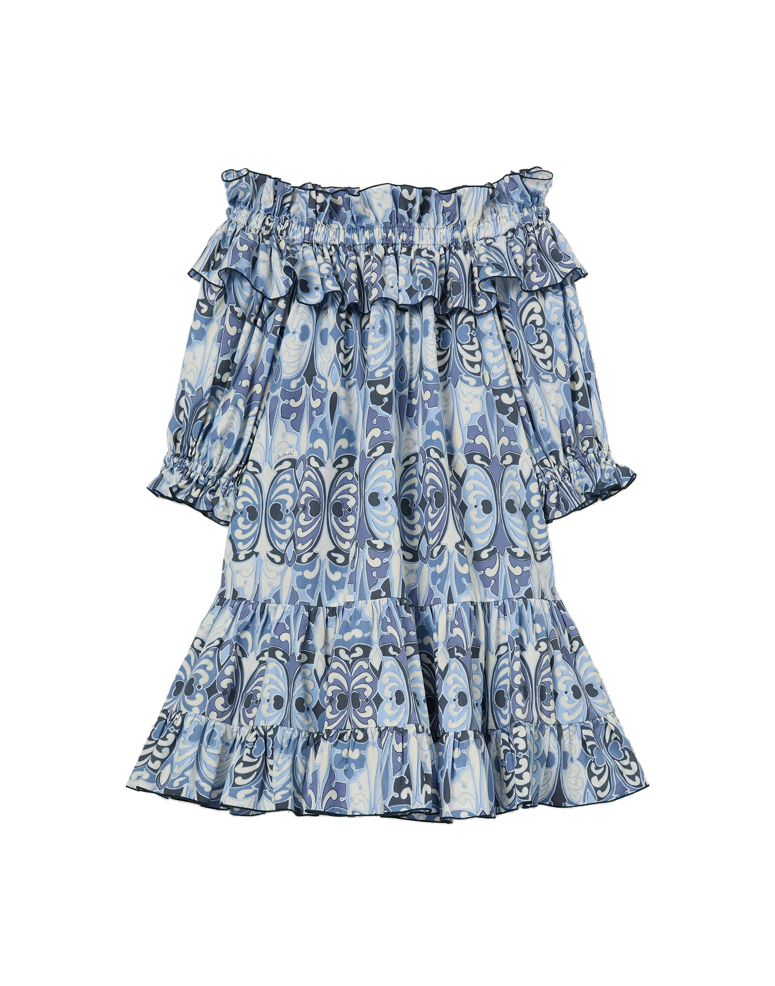 La DoubleJ Mini Breakfast Dress in Cocoon Blue - Dresses - Milanese Maximalist Fashion at Luxury Shoes La Double J Mini Breakfast Dress in Cocoon Blue