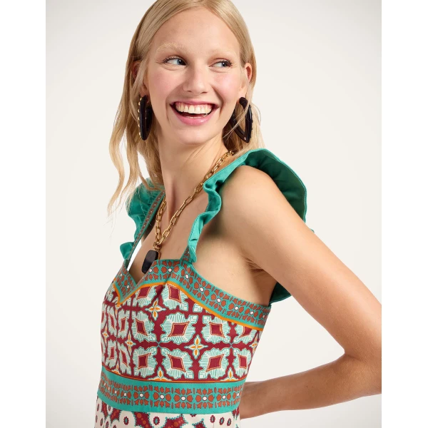 La Double J Mini Gingerbread Dress in Pagoda Placée Rust, view 5