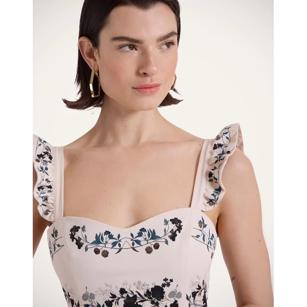 La Double J Mini Gingerbread Dress in Stilo Placée Ivory, view 4