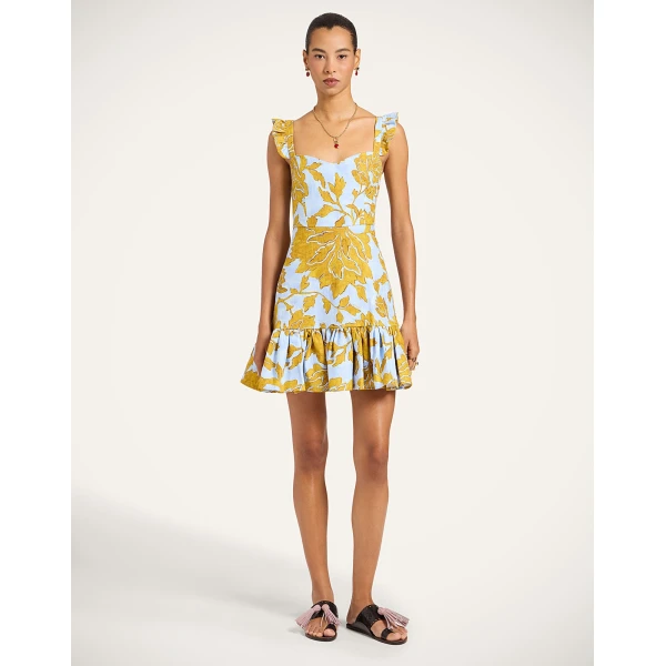 La Double J Mini Gingerbread Dress in Tangle Light Blue, view 2