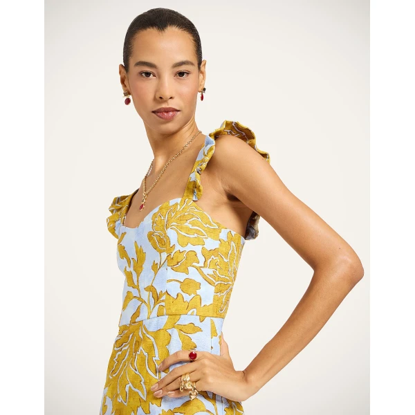 La Double J Mini Gingerbread Dress in Tangle Light Blue, view 5