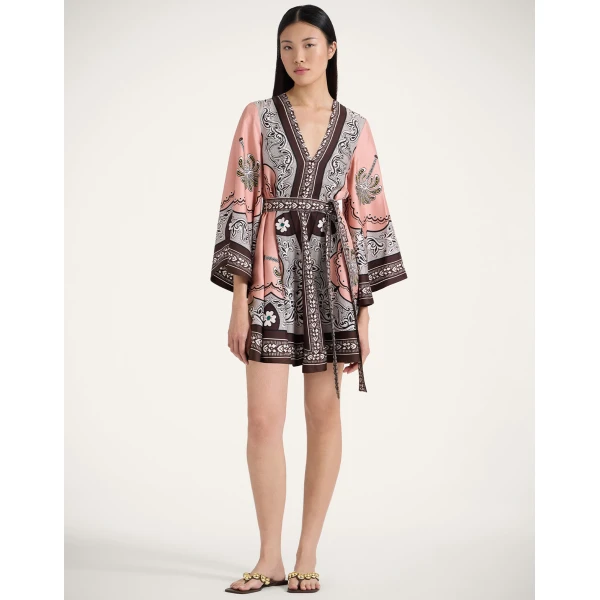 La Double J Mini Magnifico Dress in Mirage Placée Pink, view 2