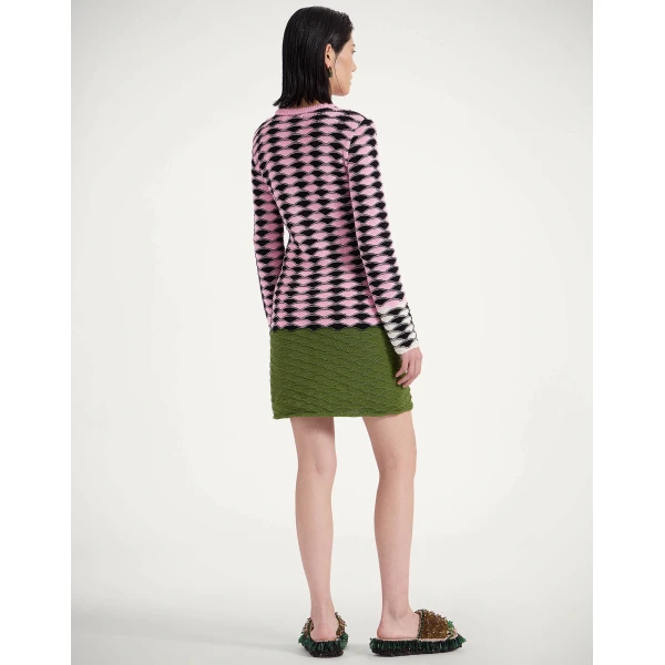 La Double J Mini Sunset Dress in Multicolor Pink & Green, view 3