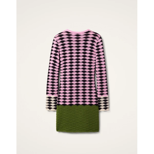 La Double J Mini Sunset Dress in Multicolor Pink & Green, view 6