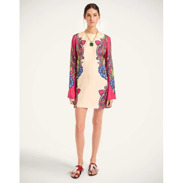 La Double J Mini Supreme Swing Dress in Lemuria Placée Pink, view 2