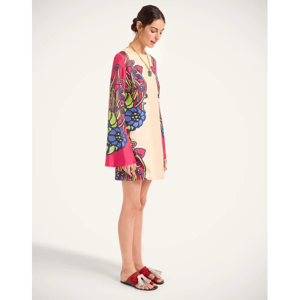 La Double J Mini Supreme Swing Dress in Lemuria Placée Pink, view 4