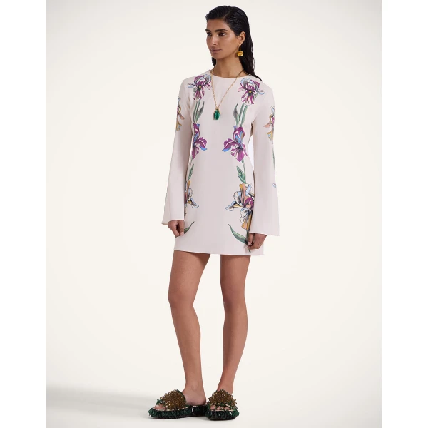 La Double J Mini Supremes Swing Dress in Iris Placée Ivory, view 2