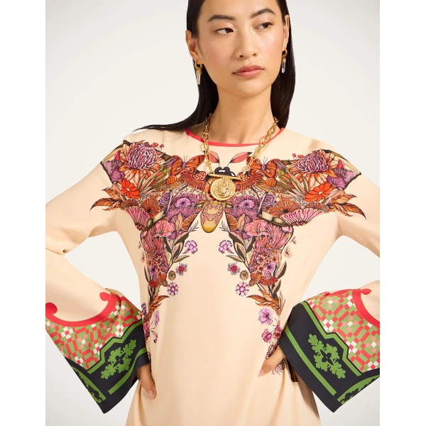 La Double J Mini Supremes Swing Dress in Mariposa Placée Ivory, view 5
