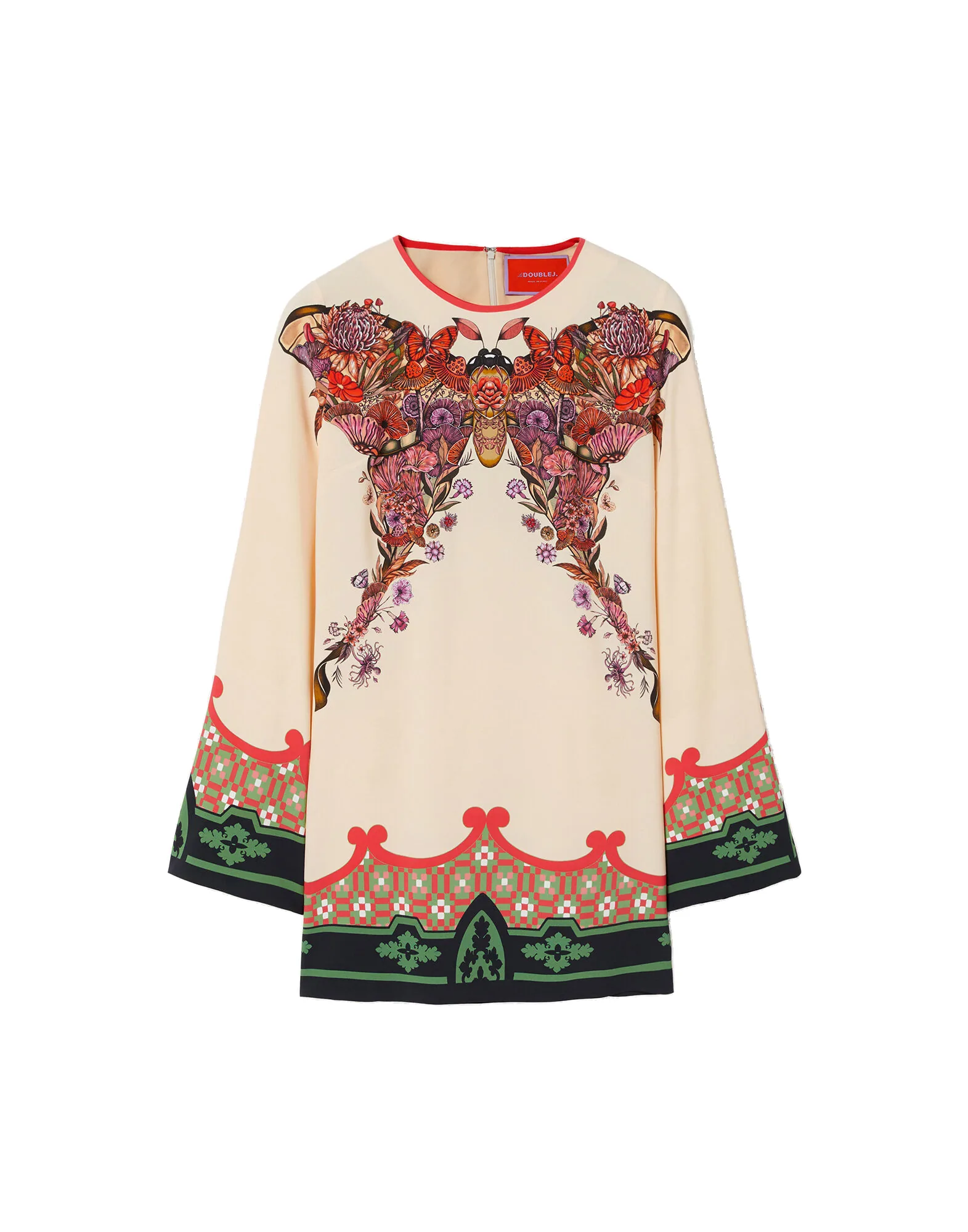 La DoubleJ Mini Supremes Swing Dress in Mariposa Placée Ivory - Dresses - Milanese Maximalist Fashion at Luxury Shoes La Double J Mini Supremes Swing Dress in Mariposa Placée Ivory