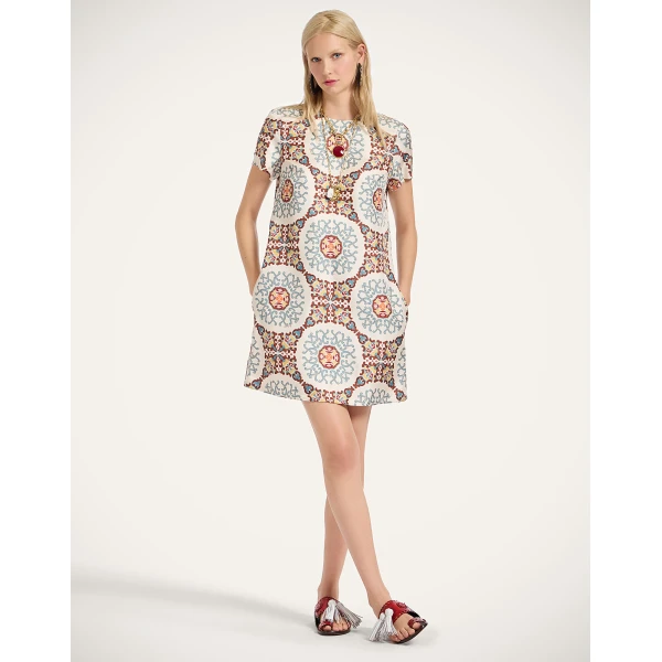 La Double J Mini Swing Dress in Ballata Ivory, view 2