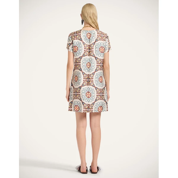 La Double J Mini Swing Dress in Ballata Ivory, view 3