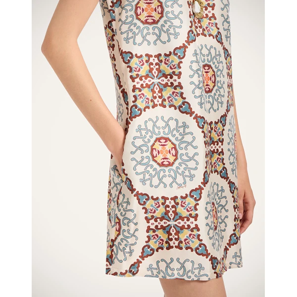La Double J Mini Swing Dress in Ballata Ivory, view 4