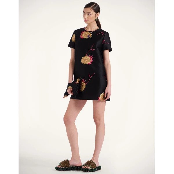 La Double J Mini Swing Dress in Derby Black, view 2
