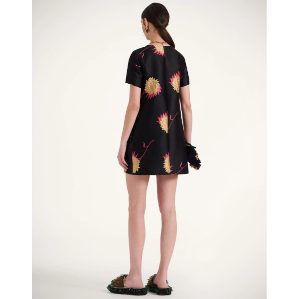 La Double J Mini Swing Dress in Derby Black, view 3