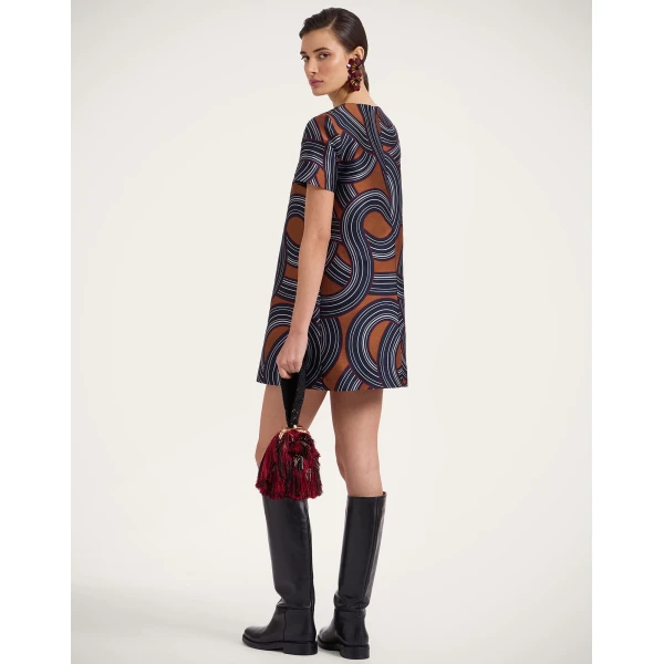 La Double J Mini Swing Dress in Montecarlo Blue, view 3