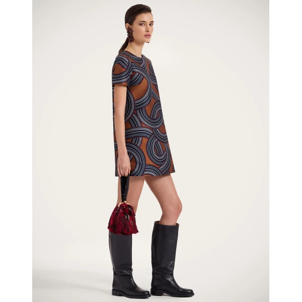 La Double J Mini Swing Dress in Montecarlo Blue, view 4