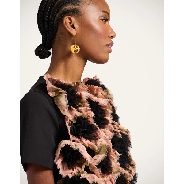 La Double J Mini Swing Dress in Multicolor Black, view 5