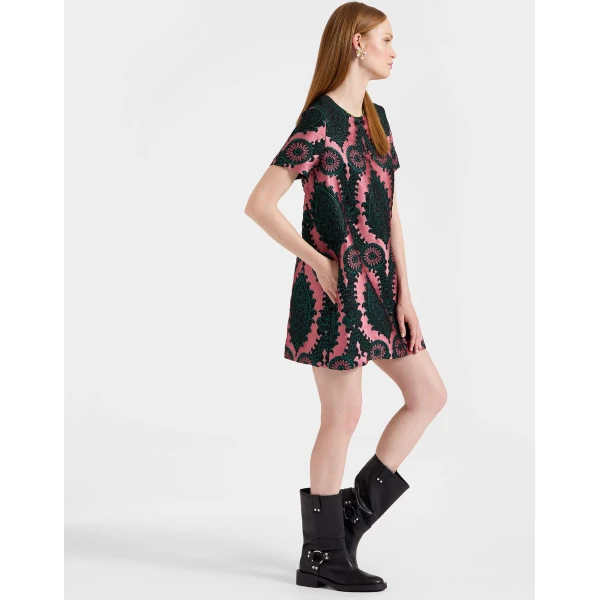 La Double J Mini Swing Dress in Oltrarno Pink, view 4