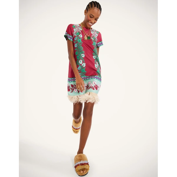 La Double J Mini Swing Dress in Regalia Placée Red, view 4
