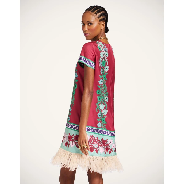 La Double J Mini Swing Dress in Regalia Placée Red, view 5