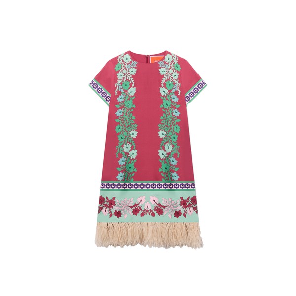 La Double J Mini Swing Dress in Regalia Placée Red