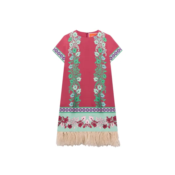La Double J Mini Swing Dress in Regalia Placée Red