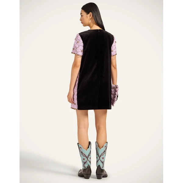 La Double J Mini Swing Dress in Solid Lilac, view 3