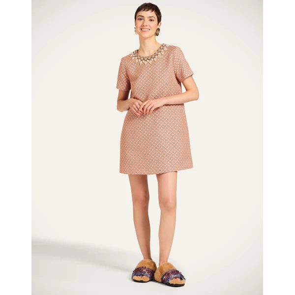 La Double J Mini Swing Dress in Tulip Pale Pink, view 2