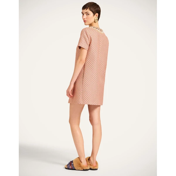La Double J Mini Swing Dress in Tulip Pale Pink, view 3