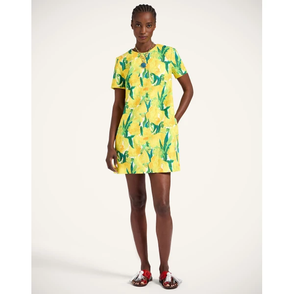La Double J Mini Swing Dress in Zesty Yellow, view 2